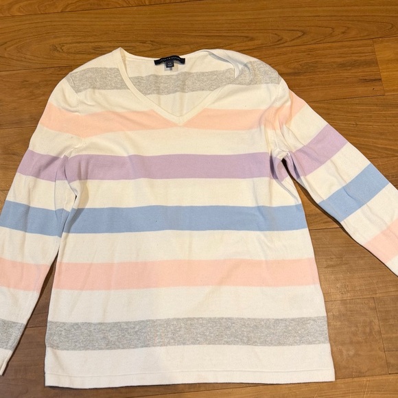 Sweaters - Striped V-Neck Sweater Tommy Hilfiger Size L